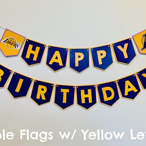 LA Lakers Basketball Themed happy Birthday Banner digital Instant ...