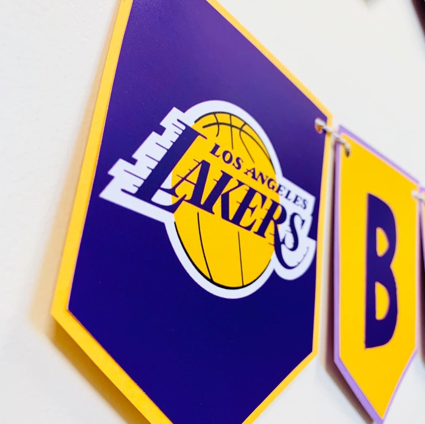 LA Lakers Basketball Themed Happy Birthday Banner | Etsy