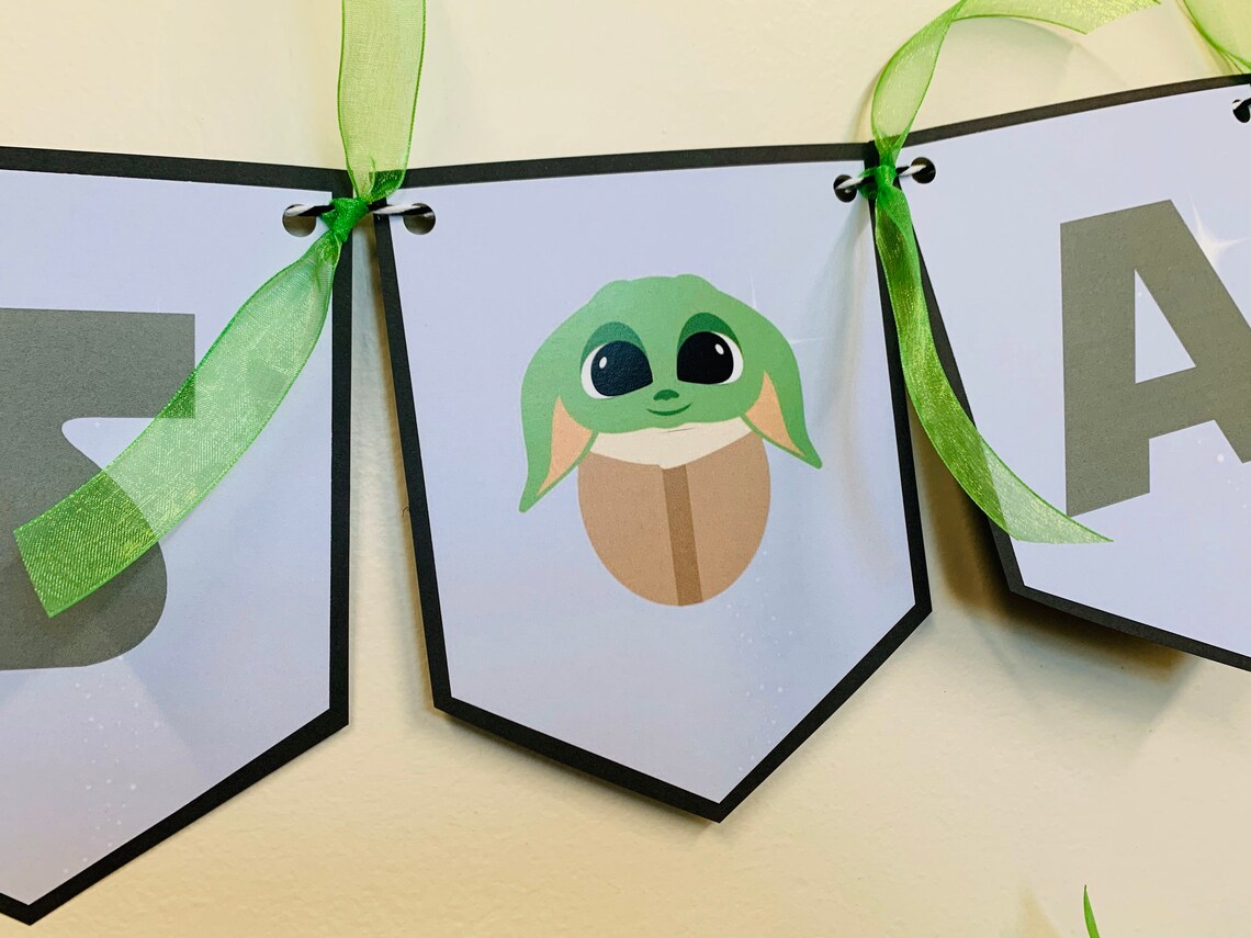Star Wars Baby Yoda Themed Baby Shower Banner Digital Etsy