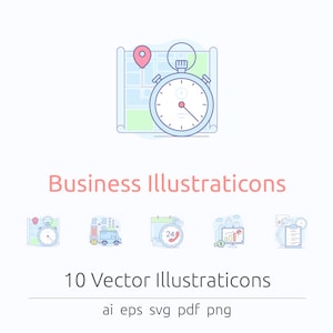 Business Illustraticons in Vector and PNG image 1