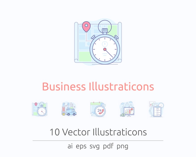 Business Illustraticons in Vector and PNG image 1