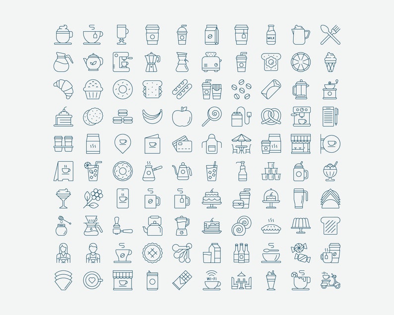 Cafe Icons in Vector and PNG image 2