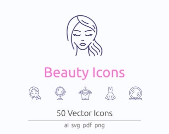 Beauty Icons in Vector and PNG