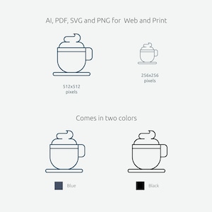 Cafe Icons in Vector and PNG image 7