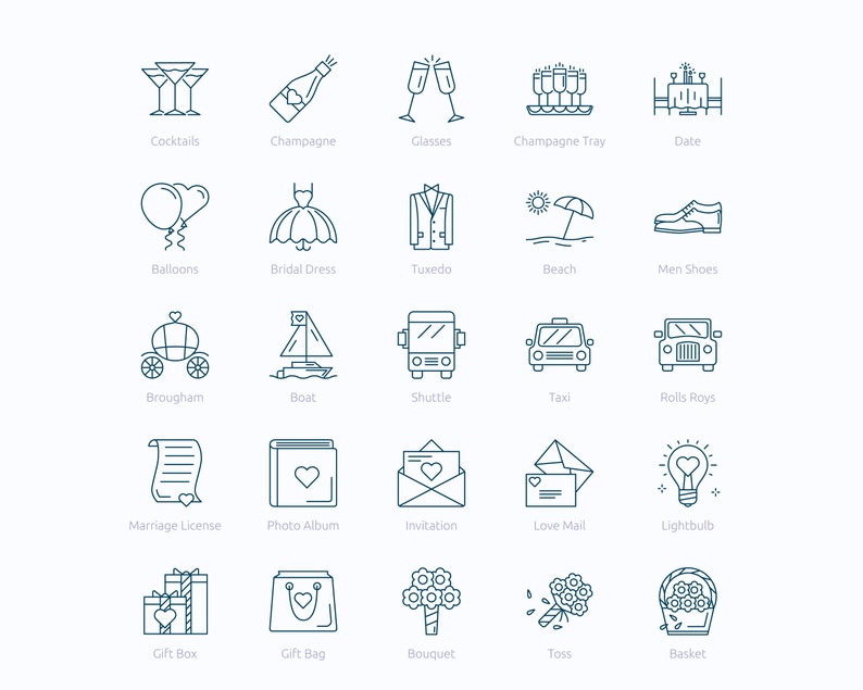 Wedding Icons in Vector and PNG image 4