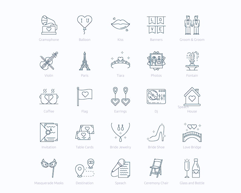 Wedding Icons in Vector and PNG image 6
