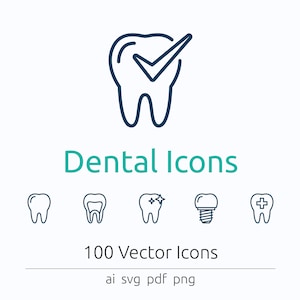 Dental Icons in Vector and PNG