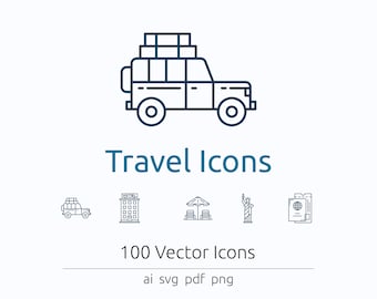 Travel Icons in Vector and PNG