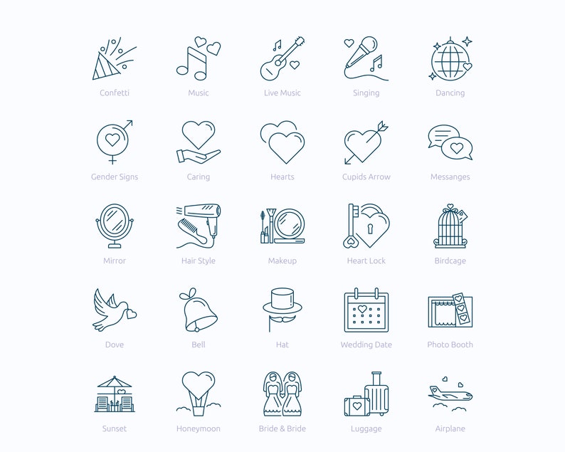 Wedding Icons in Vector and PNG image 5