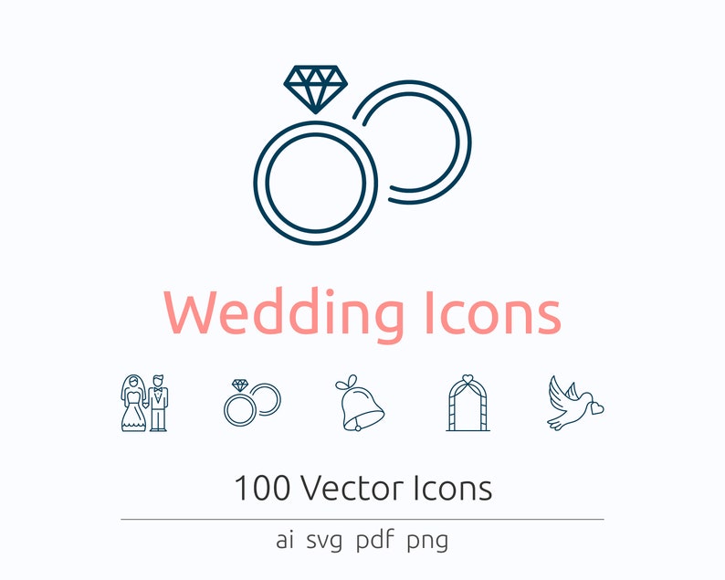 Wedding Icons in Vector and PNG image 1