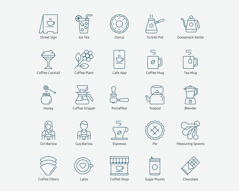 Cafe Icons in Vector and PNG image 5