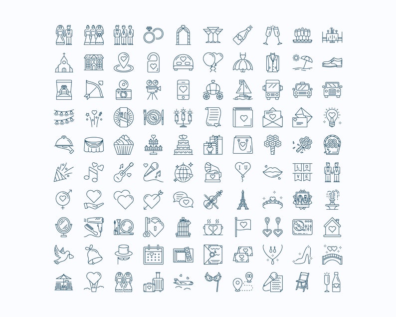 Wedding Icons in Vector and PNG image 2