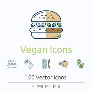Vegan Icons in Vector and PNG