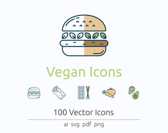 Vegan Icons in Vector and PNG