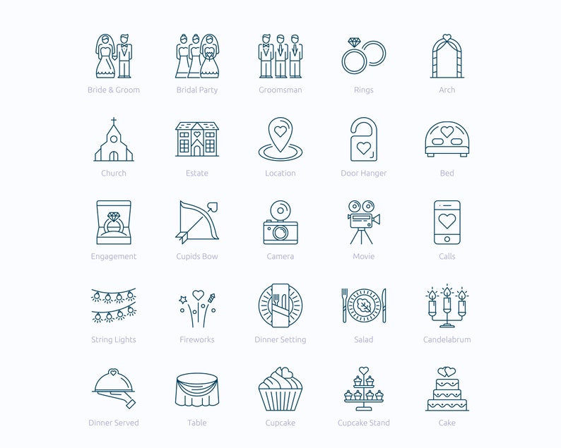 Wedding Icons in Vector and PNG image 3