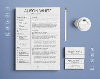 Clean CV/Resume Template with Card and Icons