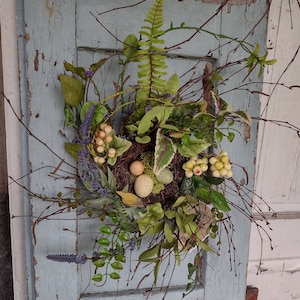 Bird's nest wreath, Nesting wreath, Farmhouse wreath