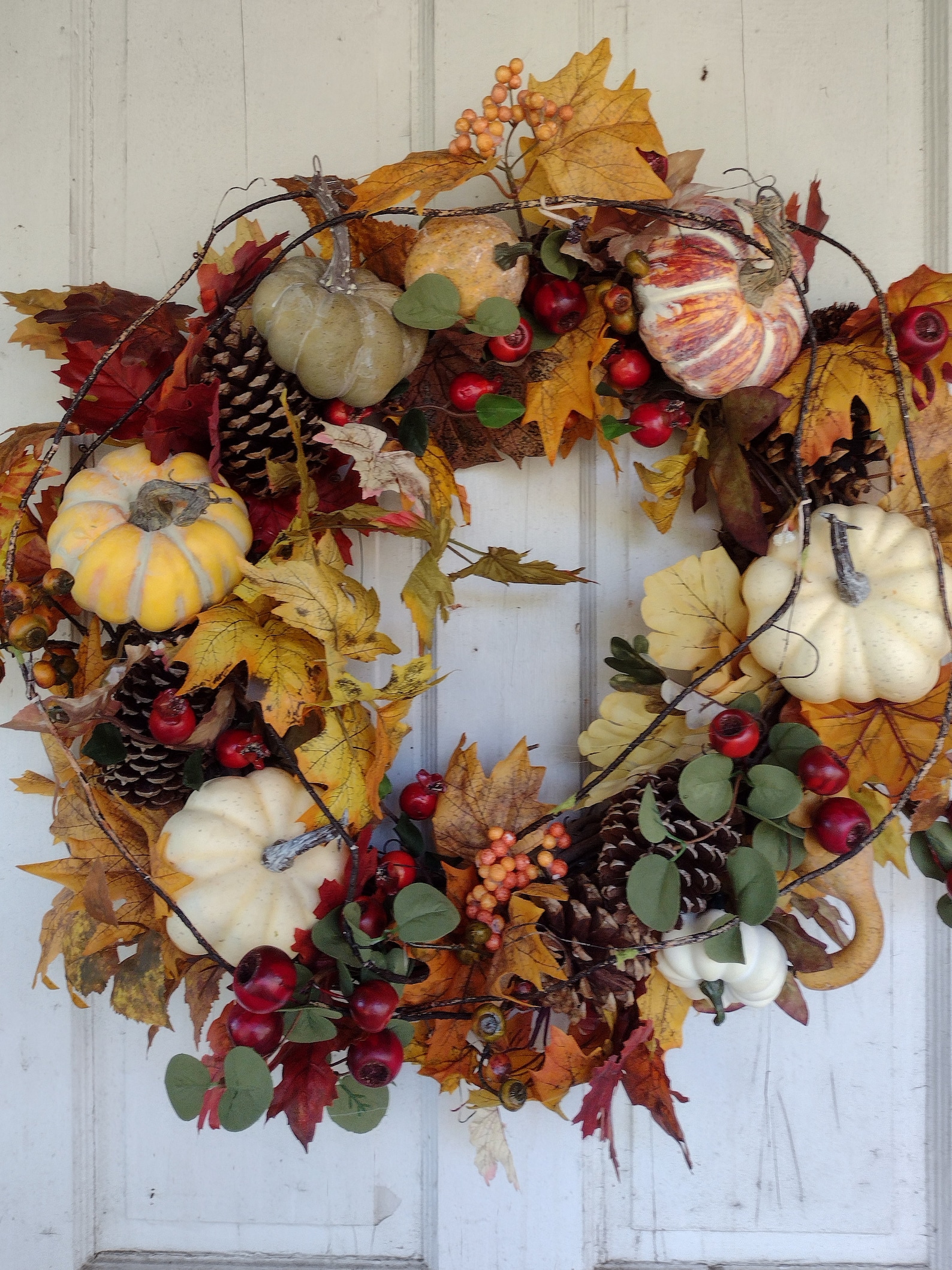 New Fall Harvest Wreath Pumpkin and Gourd Wreath Fall - Etsy