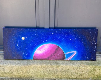 Acrylic painting on canvas spatial view Pink giant