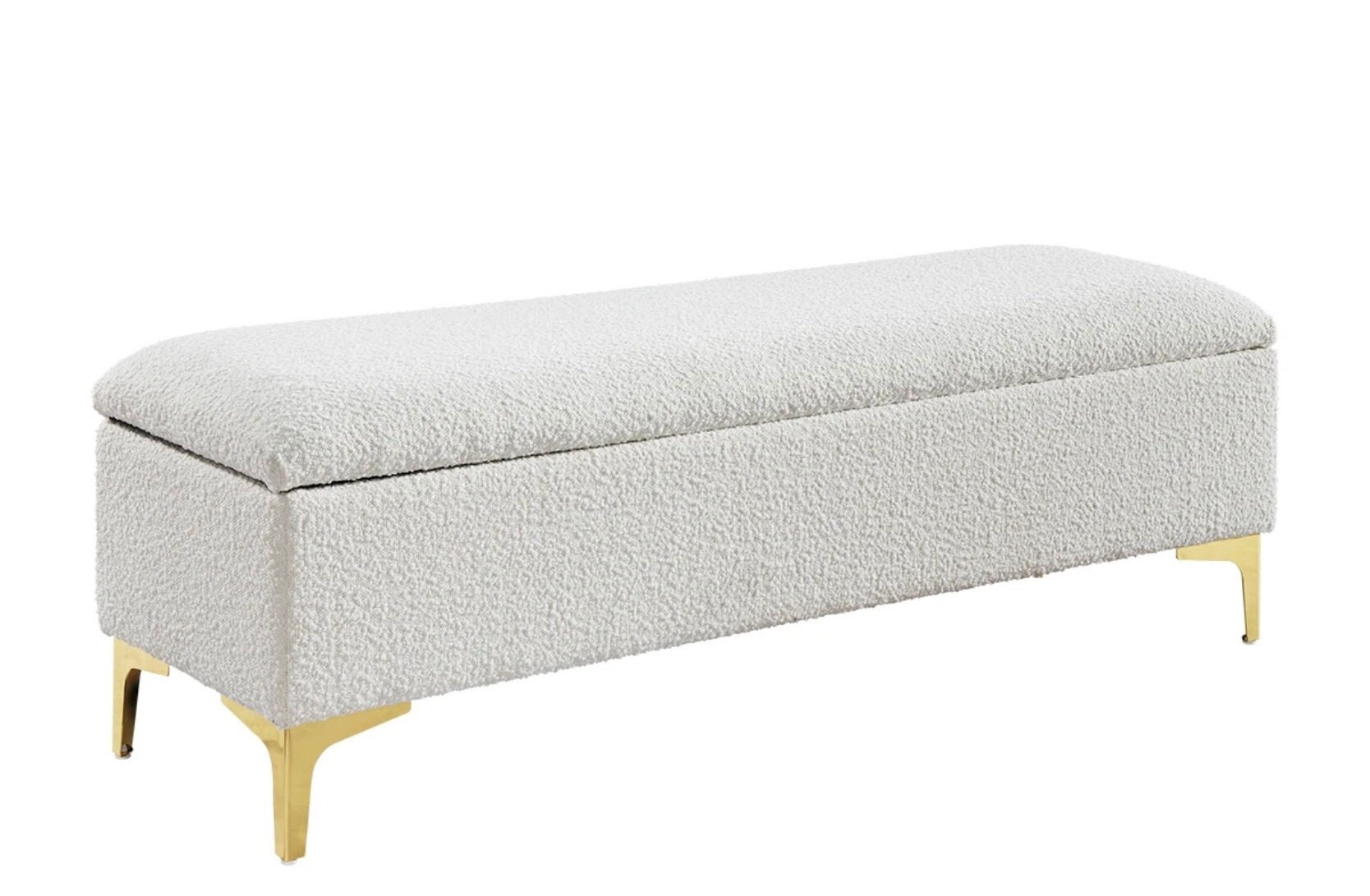 Custom White Boucle Ottoman Storage Box Toy Box Blanket Etsy UK