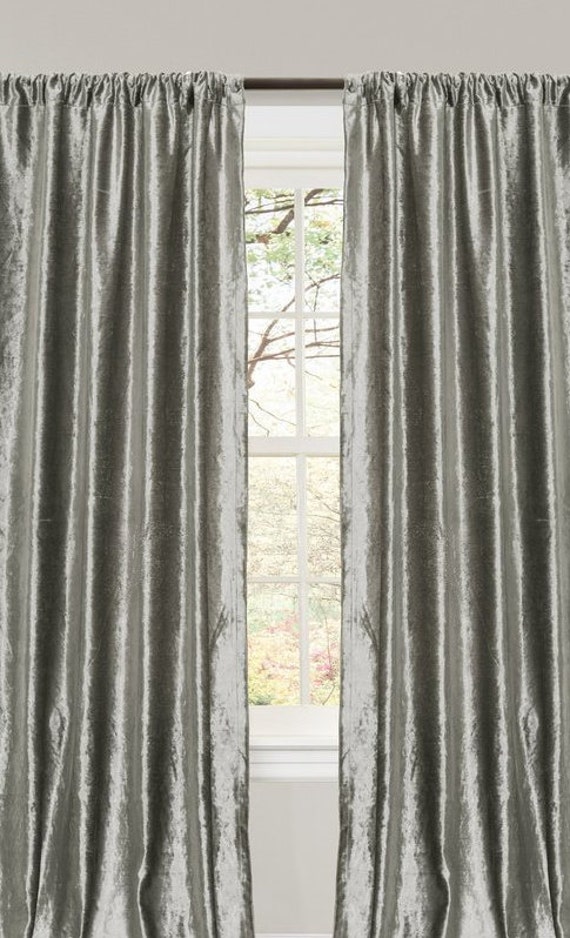 Crushed Velvet Curtains Roman Blinds Blackout Made To Etsy