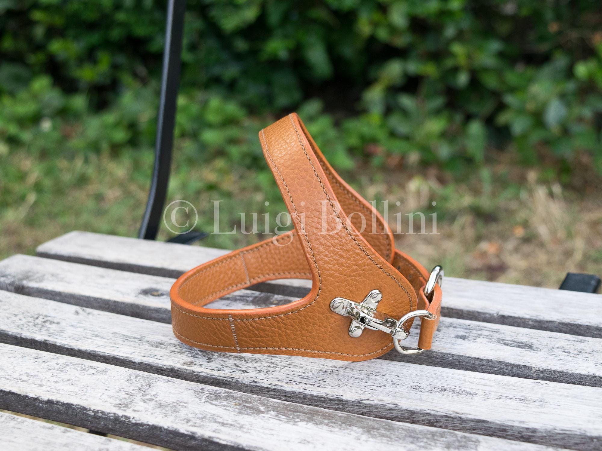 Dog harness, made in soft genuine Italian leather, color Beige