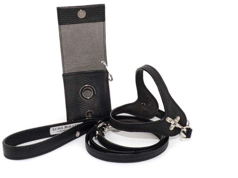 Leather dog harness and leash set brown tan color handmade Italian leather custom adjustable elegant design Black