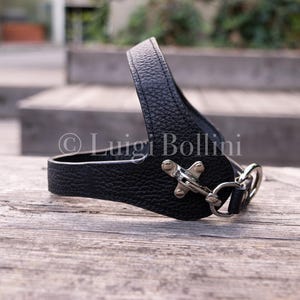 Dog harness, made in soft genuine Italian leather, black color