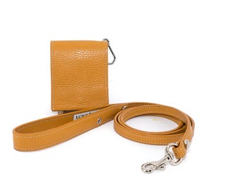 Dog leash in elegant and genuine Italian leather