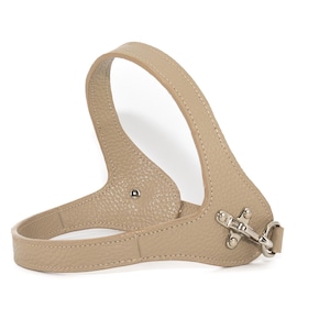 Arnés para perros, en piel color gris tórtola