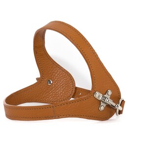 Leather dog harness and leash set brown tan color handmade Italian leather custom adjustable elegant design image 4