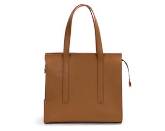 Pet tote bag, genuine Italian leather, buff color, made in Italy