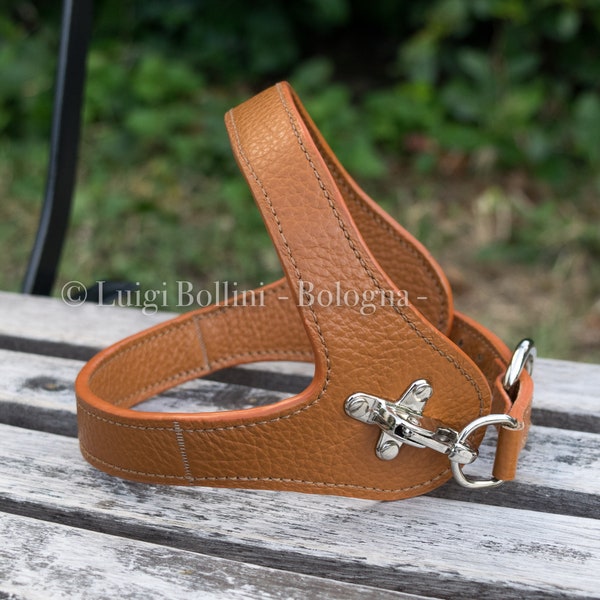 Harnais pour chien, en cuir souple, fabriqué en Italie, couleur beige