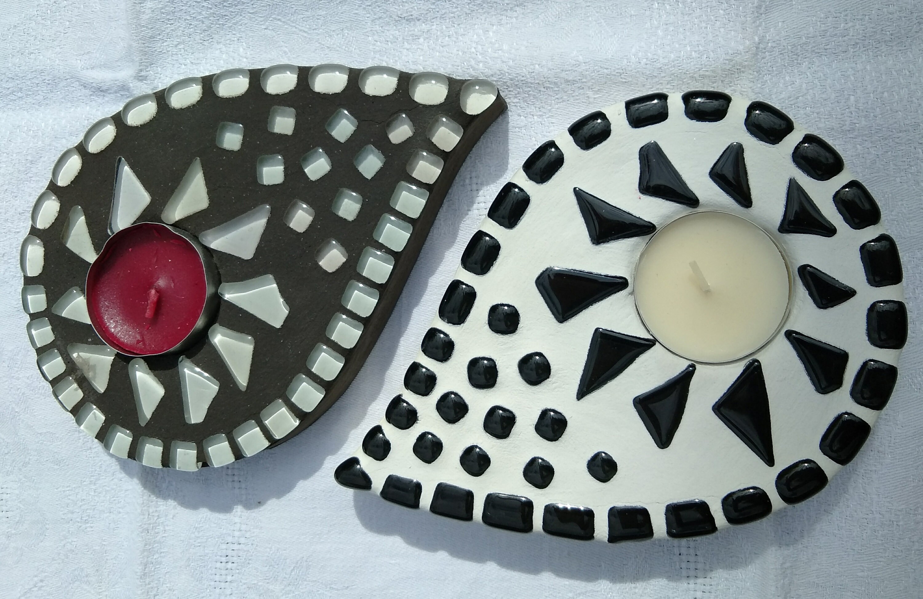 Portes Bougies Yin Yang en Mosaïque