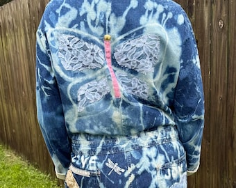 Upcycled , vintage selvage denim coveralls