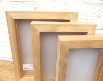 Photo Frame/Picture Frame/Natural Pine/Unfinished Pine/Box Frame/Choice of 3 Image Sizes/Finish or Paint your Own.