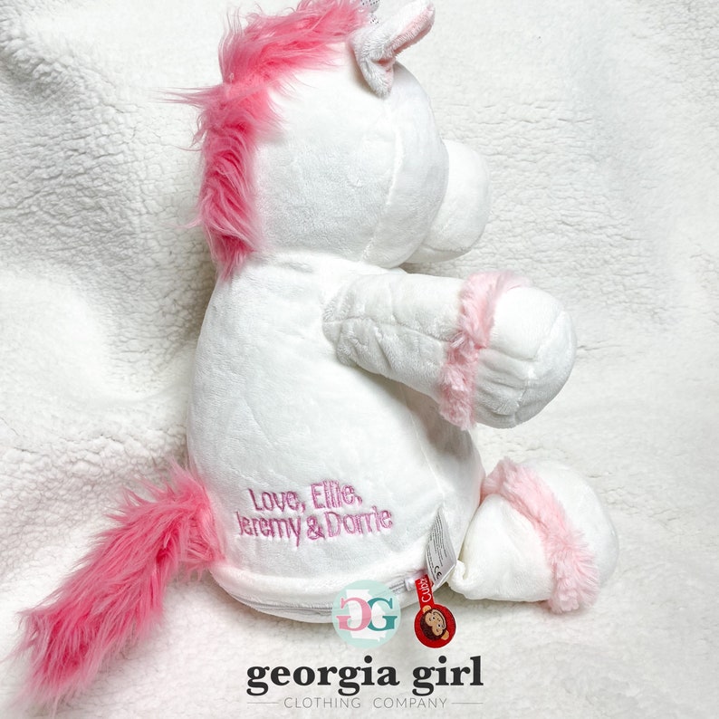 Personalized Embroidered Stuffed Animals, Birth stat stuffed animals, baby arrival gift, Baby shower gift image 9
