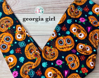 Sugar skull pumpkin leggings