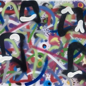 Original Abstract Painting, Spray Paint, Art on Canvas, Modern Art, Graffiti, Pop Art, Contemporary Panting, Spray Painting, Painting, Art