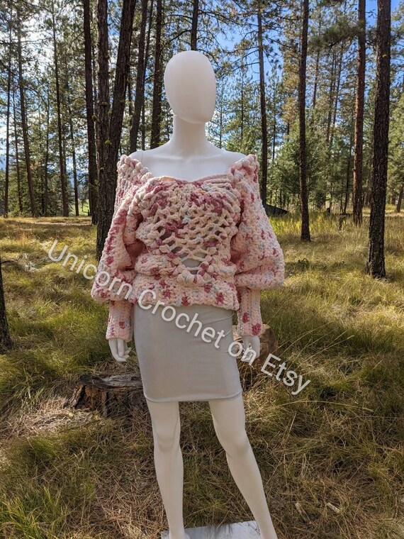 Ready to Ship Shades of Pink Cold Shoulder Sweater Etsy