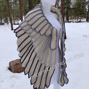 CUSTOM ORDER Engel Flügel Schal Kuscheliger warmer Feder Schal Einhorn Häkeln Crafty Intentionen