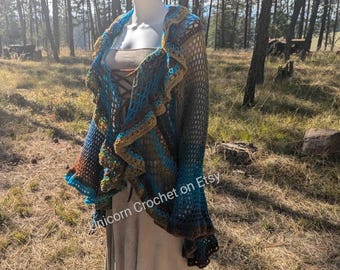 CUSTOM ORDER gorgeous mandala jacket colorful boho jacket belled sleeves Stevie Knicks inspired