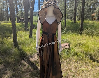 Custom order Burlap chap crochet hood oversized hood
