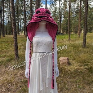 Capuche au crochet en toile de jute