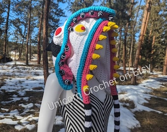 CUSTOM ORDER toothy terror hood twisted hatter hood pattern oversized cozy hood