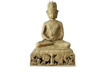 Large Brass Buddha Statue/ Dhyana Mudra Statue/ Brass Buddha Statue/ 14 inch Buddha/ Meditating Buddha/ Serenity/ Altar Buddha/ Alms Bowl