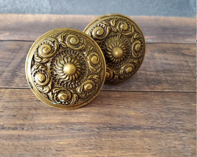 Victorian Brass Door Knobs/ Ornate Brass Door Knobs/ Brass Etsy UK