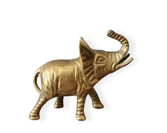 Brass Elephant Statue/ Elephant Decor/ Elephant Figurine/ Elephant gift/ Elephant Nursery/ Baby Elephant/ Mid Century Modern/ Small Elephant