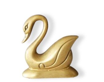 Vintage Brass Swan/ Brass Swan Figurine/ Gold Swan/ Antique Swan/ Brass Bird/ Swan Statue/ Swan Decor/ Swan Decor/ Swan Nursery/ Brass Decor