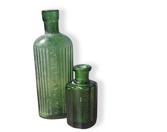 Emerald Green Poison Bottle/ Bottled by Jeyes/ Antique Apothecary Bottles/ Vintage Bottles/ Antique Containers/ Zenobia Bottle/ Chemist